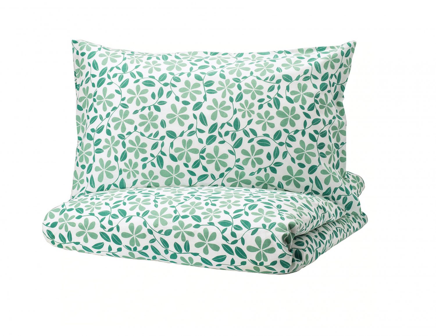 IKEA Juvelblomma TWIN Single Duvet COVER Pillowcase Set GREEN Bold