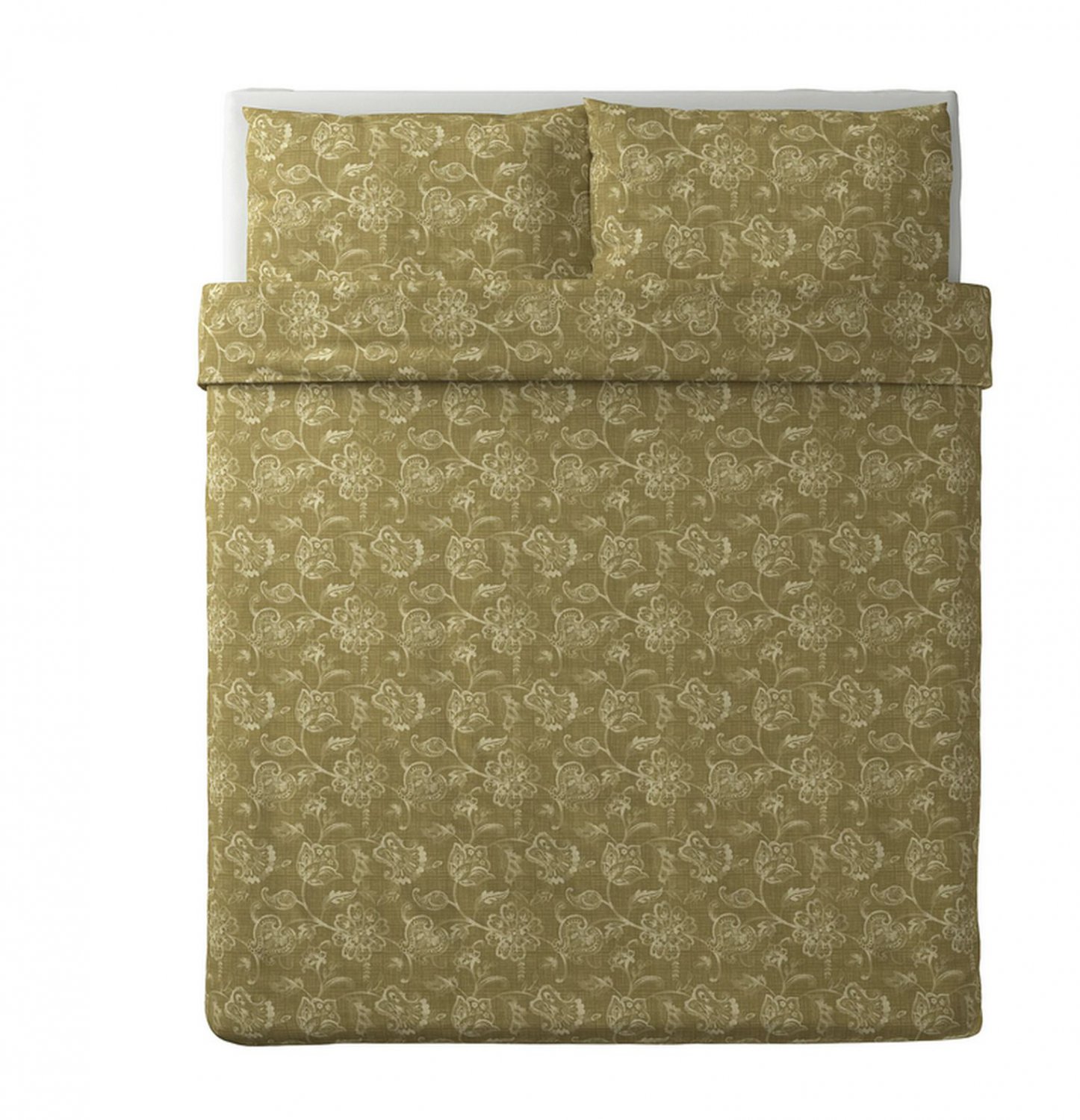 IKEA Junimagnolia QUEEN Full Duvet COVER Pillowcases Set GREEN olive ...
