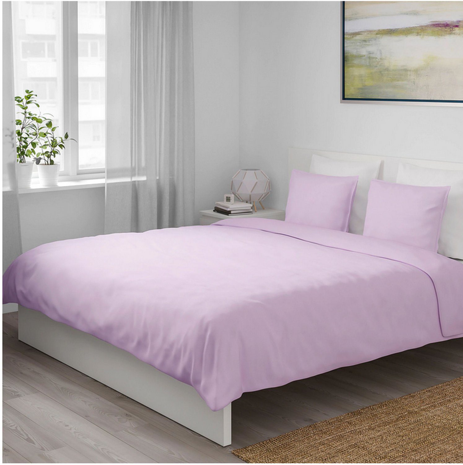 IKEA Angslilja KING Duvet COVER and Pillowcases Set LIGHT LILAC purple