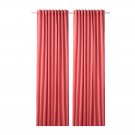 IKEA Sanela CURTAINS Drapes 2 Panels LIGHT BROWN-RED 118" Coral Orange Red BLACK OUT