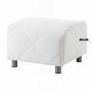 IKEA Klippan Footstool SLIPCOVER Pouffe Cover GENNARP WHITE Padded Quilted