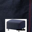 IKEA Klippan  Footstool SLIPCOVER Pouffe Cover VANSTA DARK BLUE denim