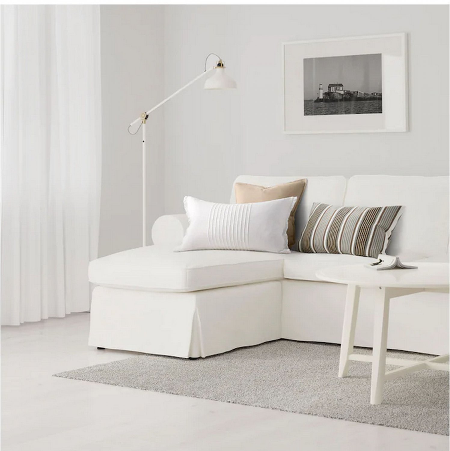 IKEA Ektorp Sofa w Chaise SLIPCOVER 3 Seat Sectional Cover VITTARYD