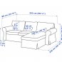 IKEA Ektorp Loveseat sofa with Chaise SLIPCOVER LINGBO MULTI Floral 3-seat sectional COVER