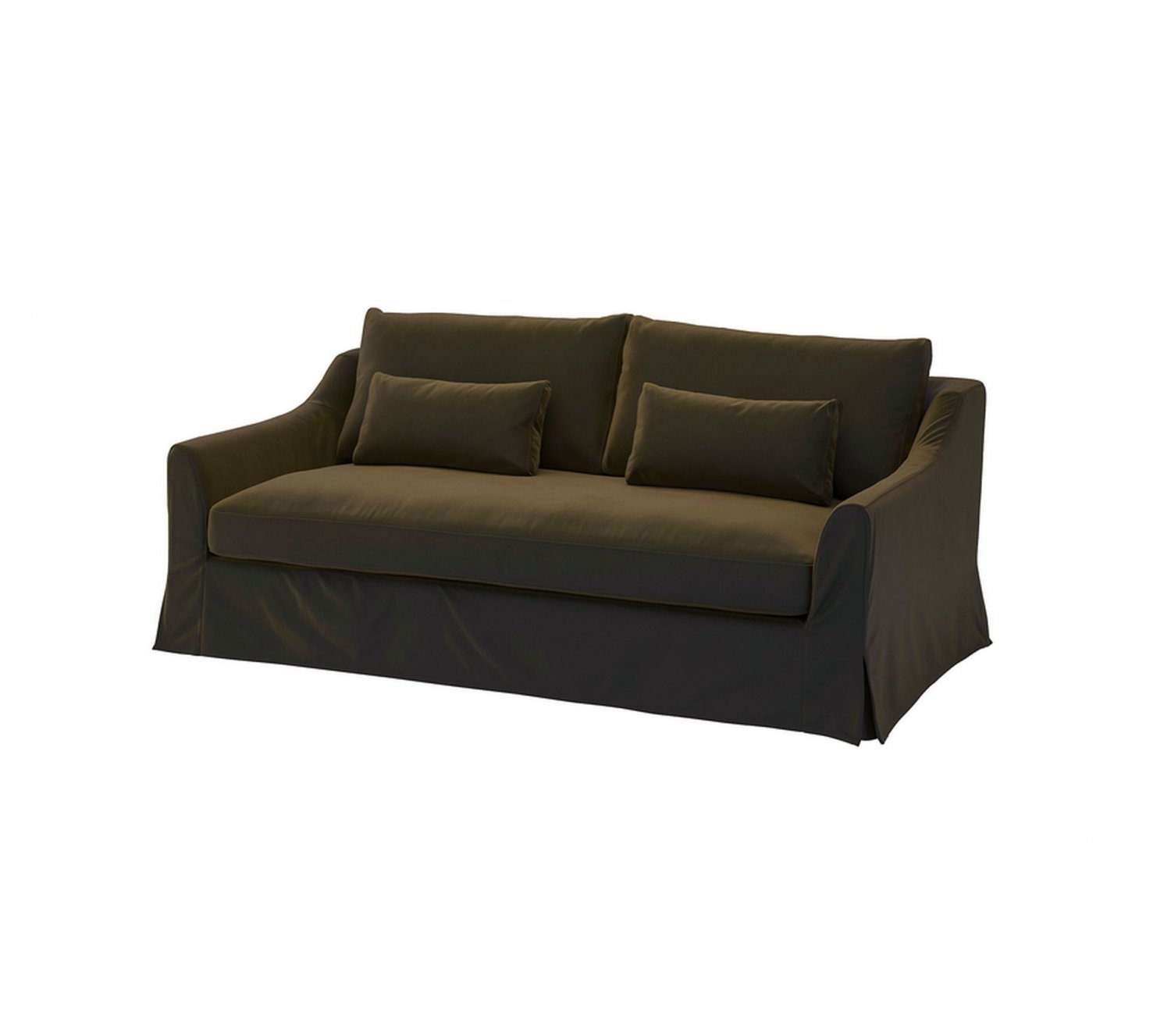 IKEA Farlov 3 Seat Sofa SLIPCOVER Cover Djuparp Dark Olive Green FÄRLÖV