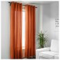 IKEA Mariam CURTAINS Drapes 2 Panels ORANGE Grommet Eyelet Header 98"