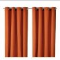 IKEA Mariam CURTAINS Drapes 2 Panels ORANGE Grommet Eyelet Header 98"