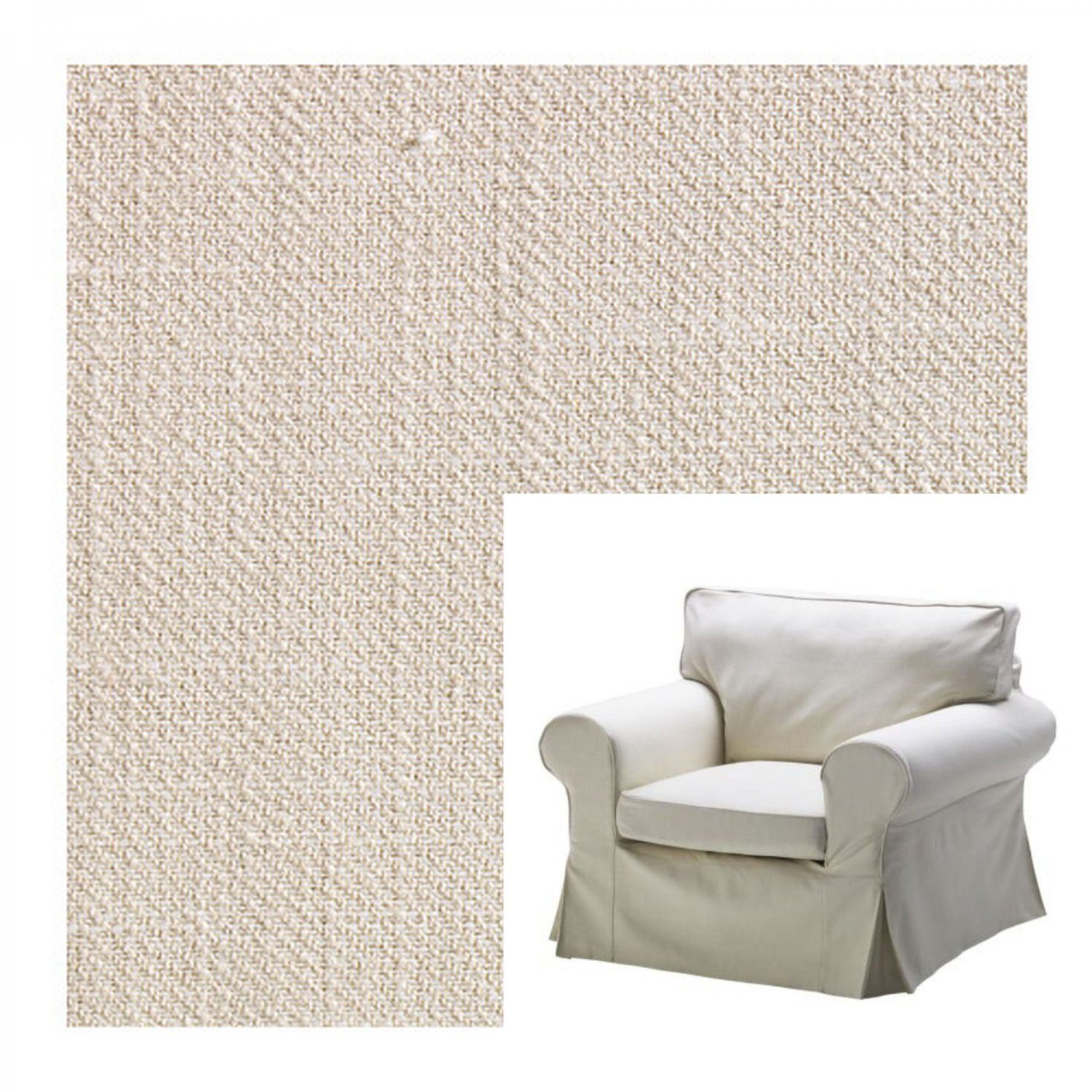 IKEA Ektorp Armchair COVER Chair Slipcover SVANBY BEIGE Linen Blend Classic