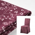 IKEA Henriksdal Chair SLIPCOVER Cover Skirted Long RYRANE DARK RED Floral 21" 54cm