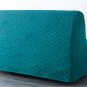 IKEA Lycksele Sofa Bed SLIPCOVER Futon Cover VALLARUM TURQUOISE Green Blue Quilted