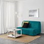 IKEA Lycksele Sofa Bed SLIPCOVER Futon Cover VALLARUM TURQUOISE Green Blue Quilted