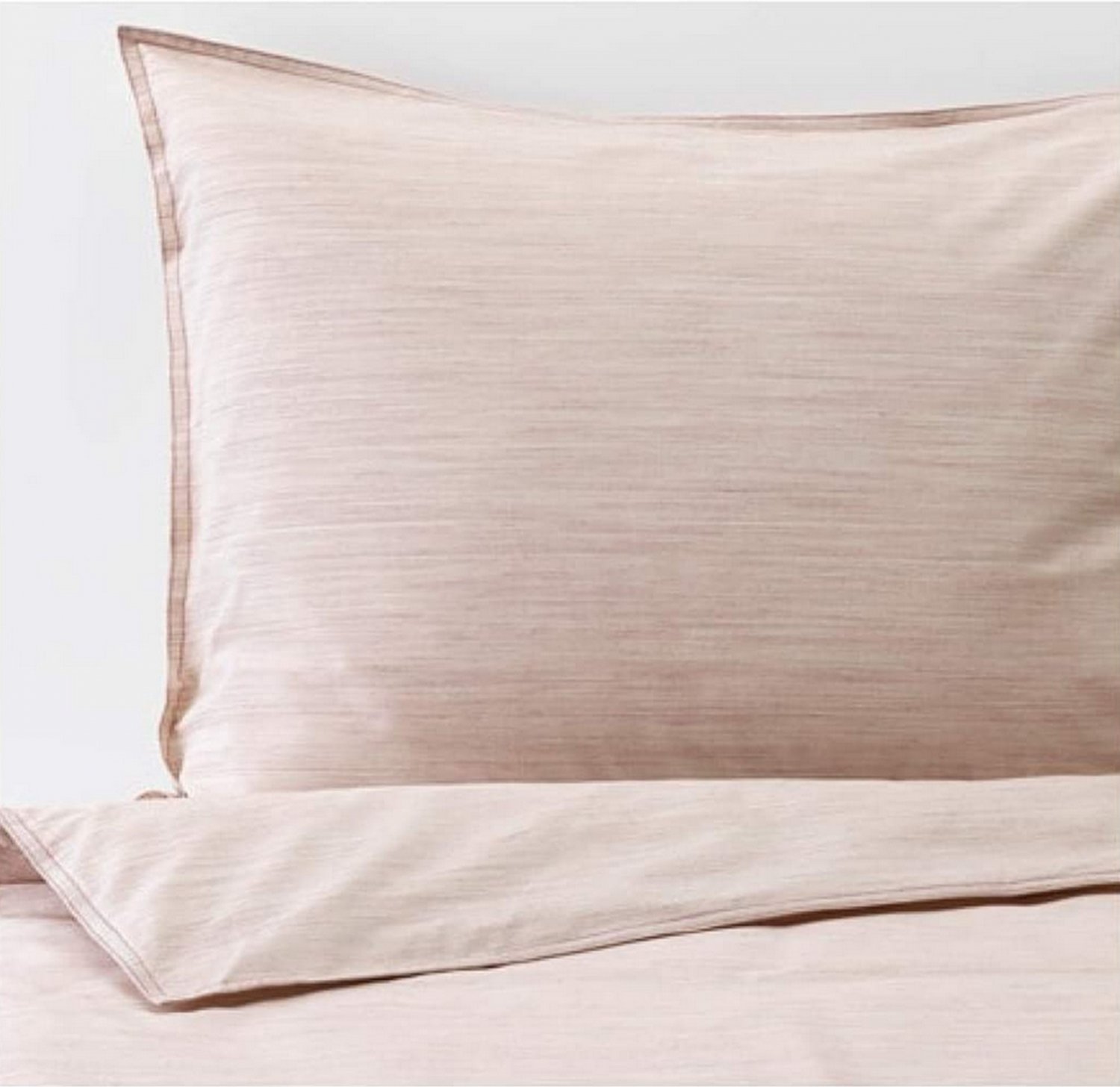 IKEA Skogsalm KING Duvet COVER and Pillowcases Set Pink Yarn Dyed Soft