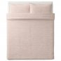 IKEA Skogsalm KING Duvet COVER and Pillowcases Set Pink Yarn Dyed Soft