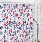 IKEA Kratten Scandinavian Floral FABRIC SHOWER CURTAIN Red White Blue Tolle Folk Art