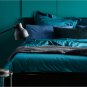 IKEA Luktjasmin TWIN Duvet COVER and Pillowcase Set TURQUOISE Blue Green Sateen Woven
