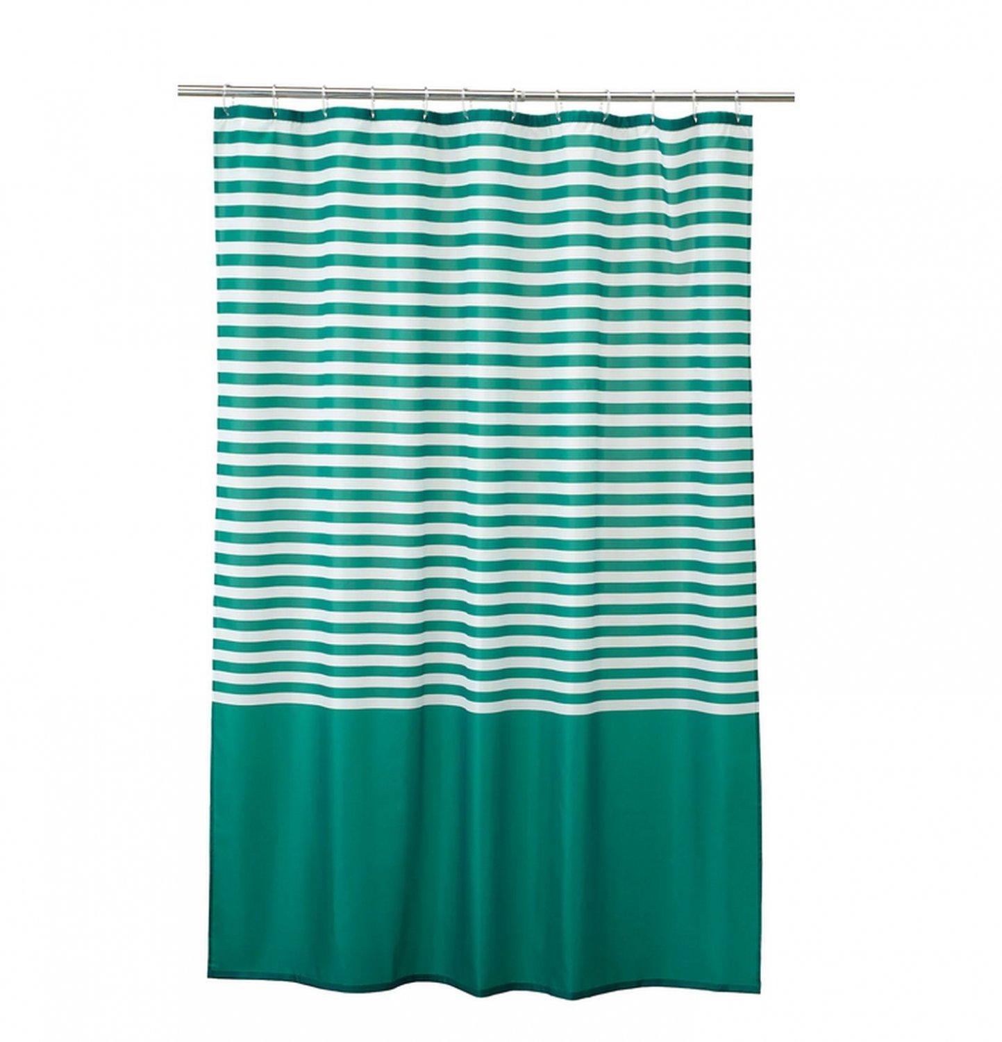 IKEA Vadsjon Fabric SHOWER Curtain DARK GREEN White Stripe VADSJÖN Retro