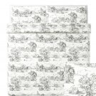 IKEA Stjarnrams KING Duvet COVER and Pillowcases Set Gray White STJÄRNRAMS Toile French Country