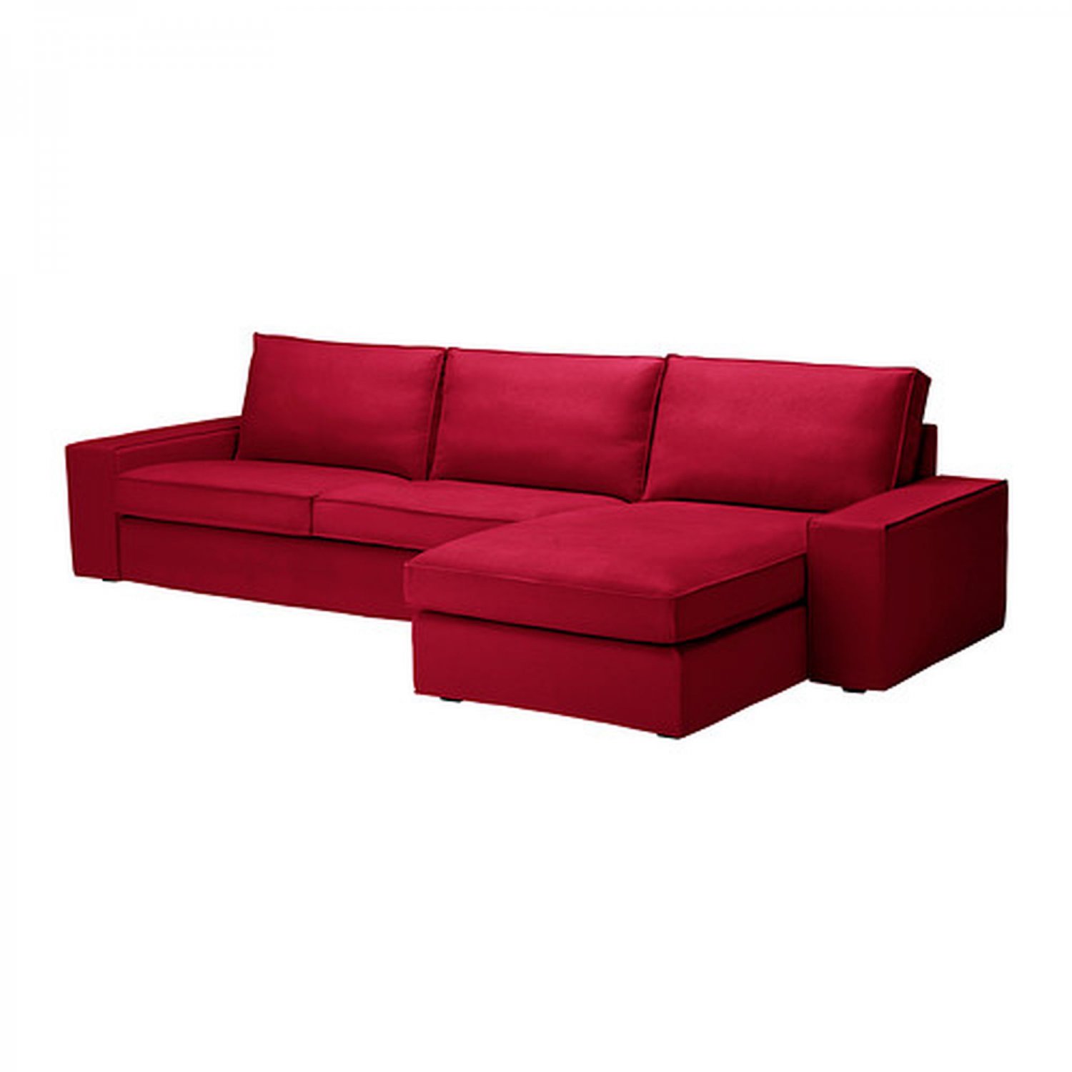 IKEA KIVIK 3 Seat Sofa w Chaise Longue SLIPCOVER Cover DANSBO MEDIUM RED