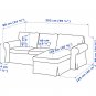 IKEA Ektorp Loveseat sofa w Chaise COVER 3-seat sectional Slipcover VELLINGE BEIGE