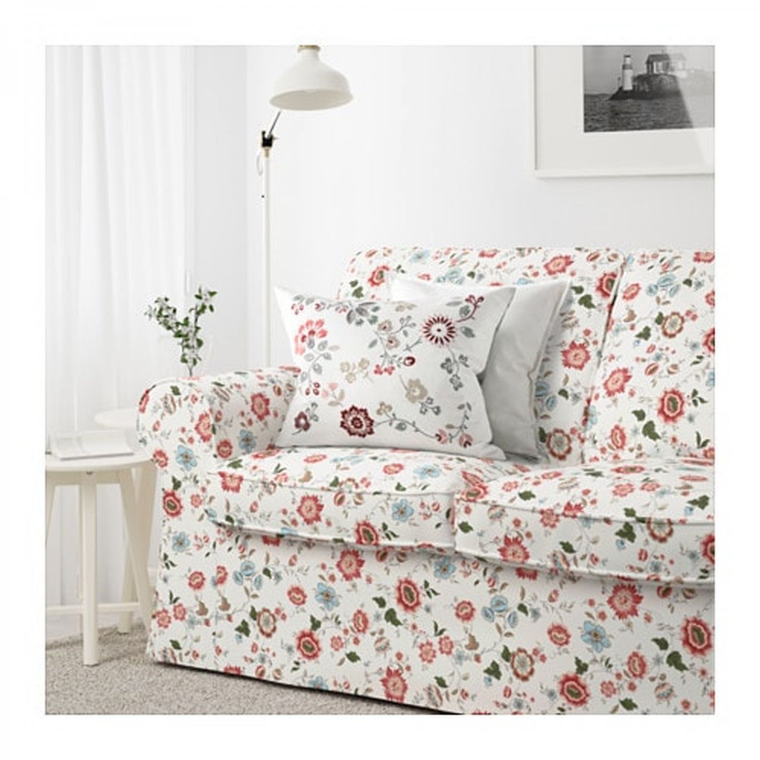 Ikea Ektorp 3 Seat Sofa Cover Slipcover Videslund Multi Floral Bezug Housse New 