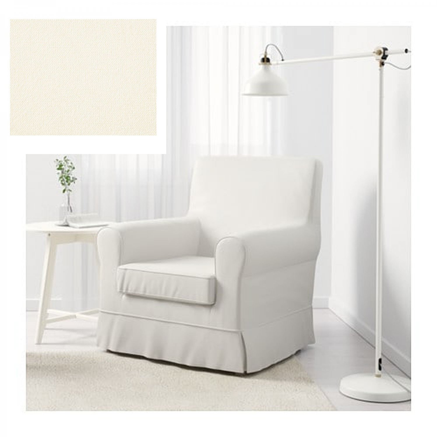 IKEA Ektorp JENNYLUND Armchair SLIPCOVER Chair Cover STENASA WHITE Off