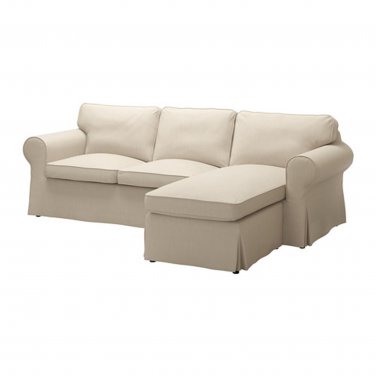 IKEA Ektorp Loveseat sofa w Chaise SLIPCOVER 3-seat sectional sofa COVER Nordvalla Dark Beige
