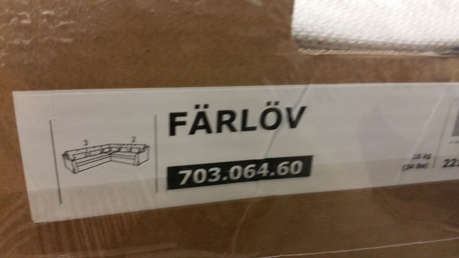 IKEA Farlov 5 Seat Left Sectional Sofa SLIPCOVER 3+2 corner Cover