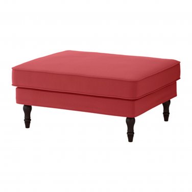 IKEA Stocksund Footstool SLIPCOVER Ottoman Cover LJUNGEN LIGHT RED Velvet