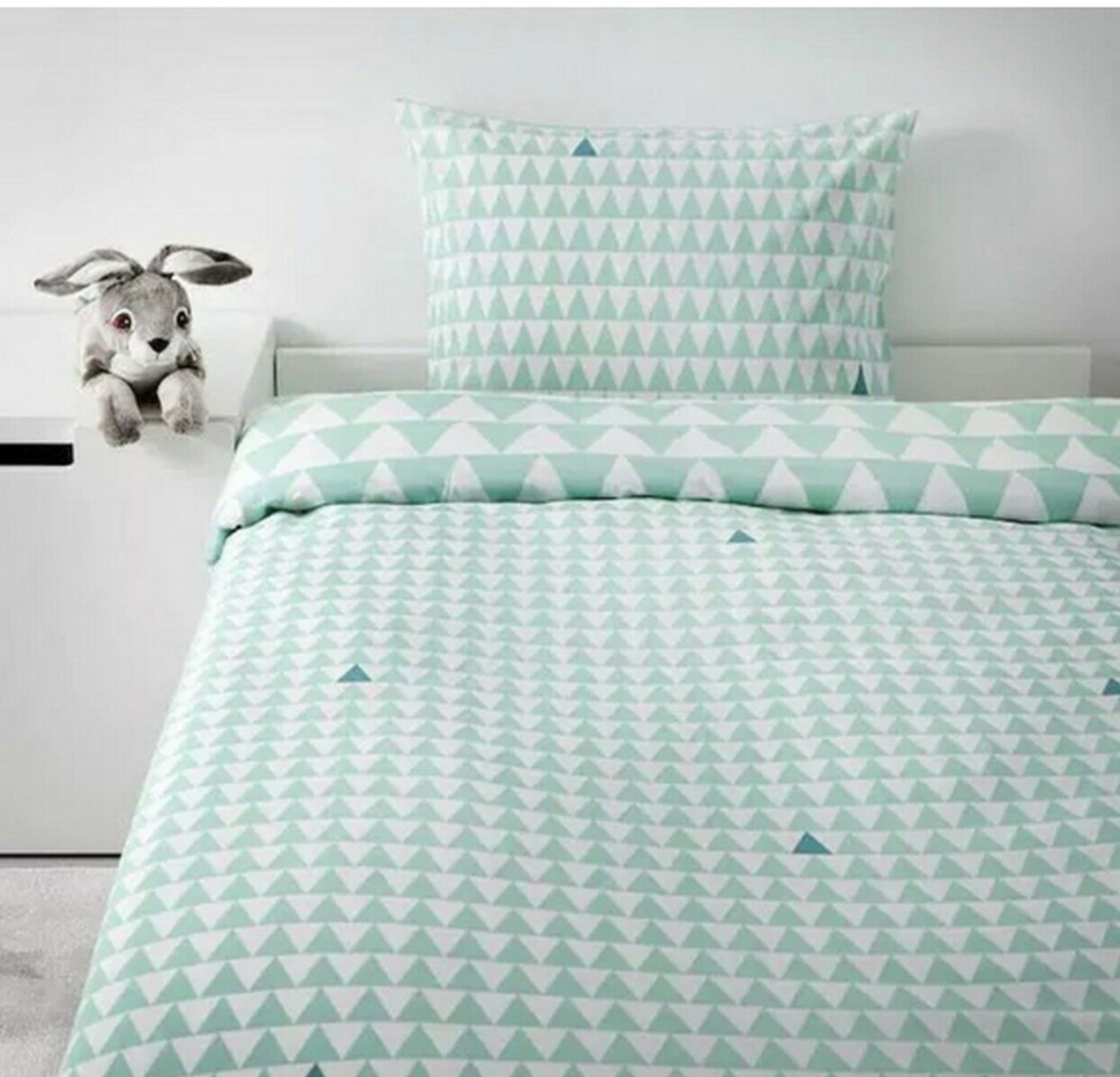 IKEA Stillsamt TWIN Duvet COVER Pillowcase Set LIGHT TURQUOISE green
