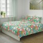 IKEA Skogsfibbla KING Duvet COVER and Pillowcases Set TROPICAL Jungle Floral Print Miami Havana