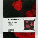 IKEA Hannasofia Cushion COVER Pillow Sham  20" x 20" Velvet RED Black Floral Boho