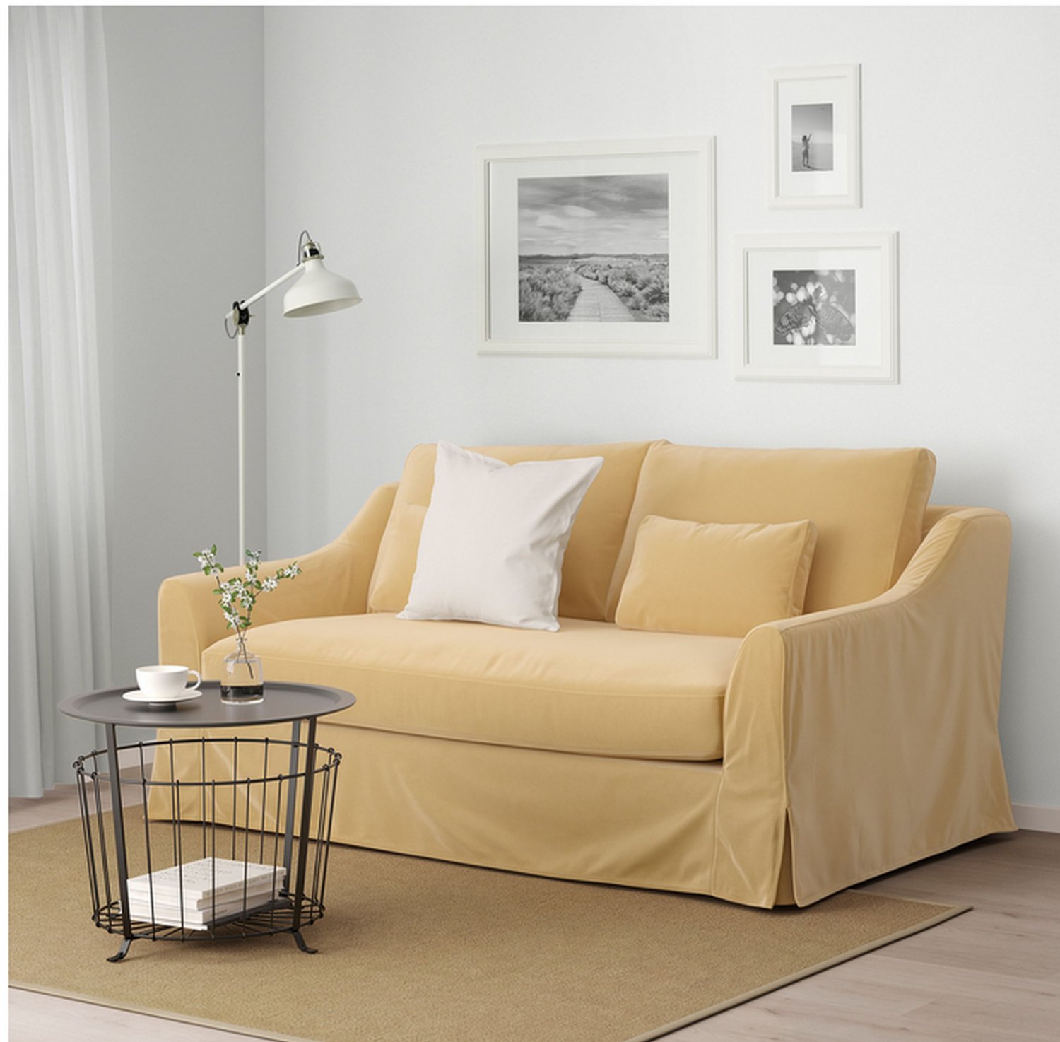 IKEA Farlov 2 Seat Sofa w Footstool SLIPCOVERS Loveseat Ottoman Cover