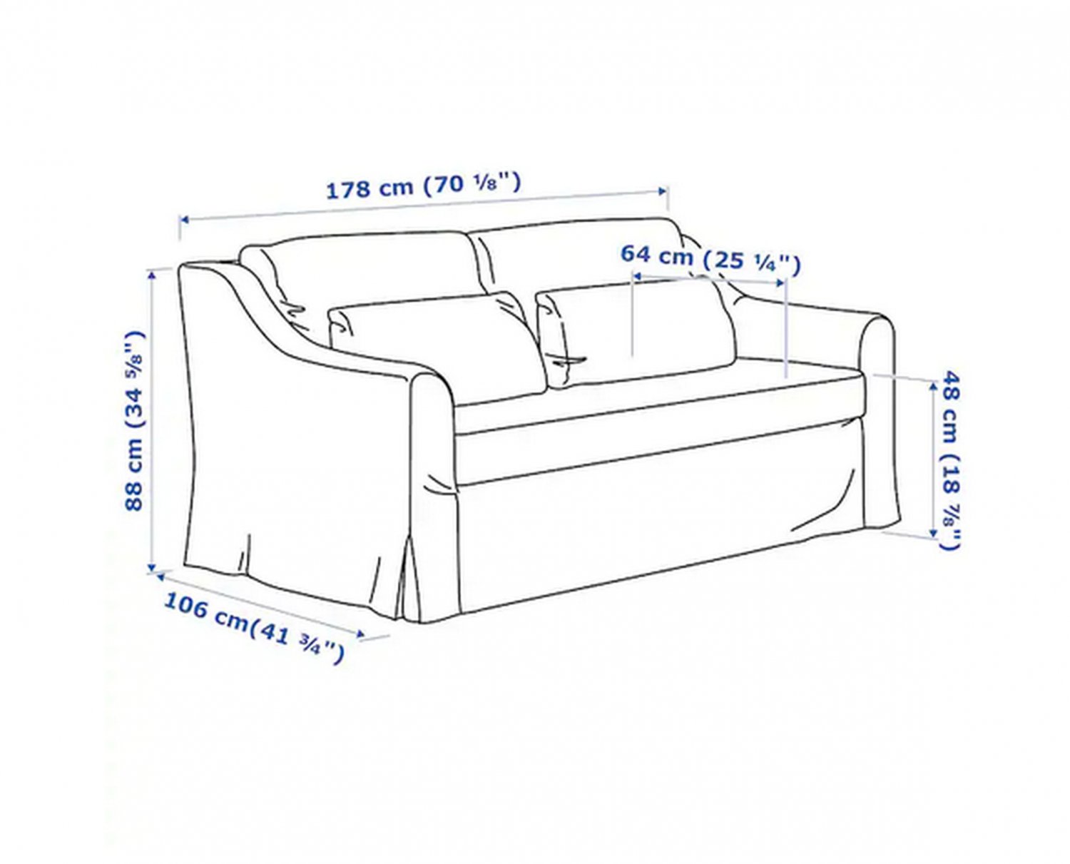 IKEA Farlov 2 Seat Sofa w Footstool SLIPCOVERS Loveseat Ottoman Cover