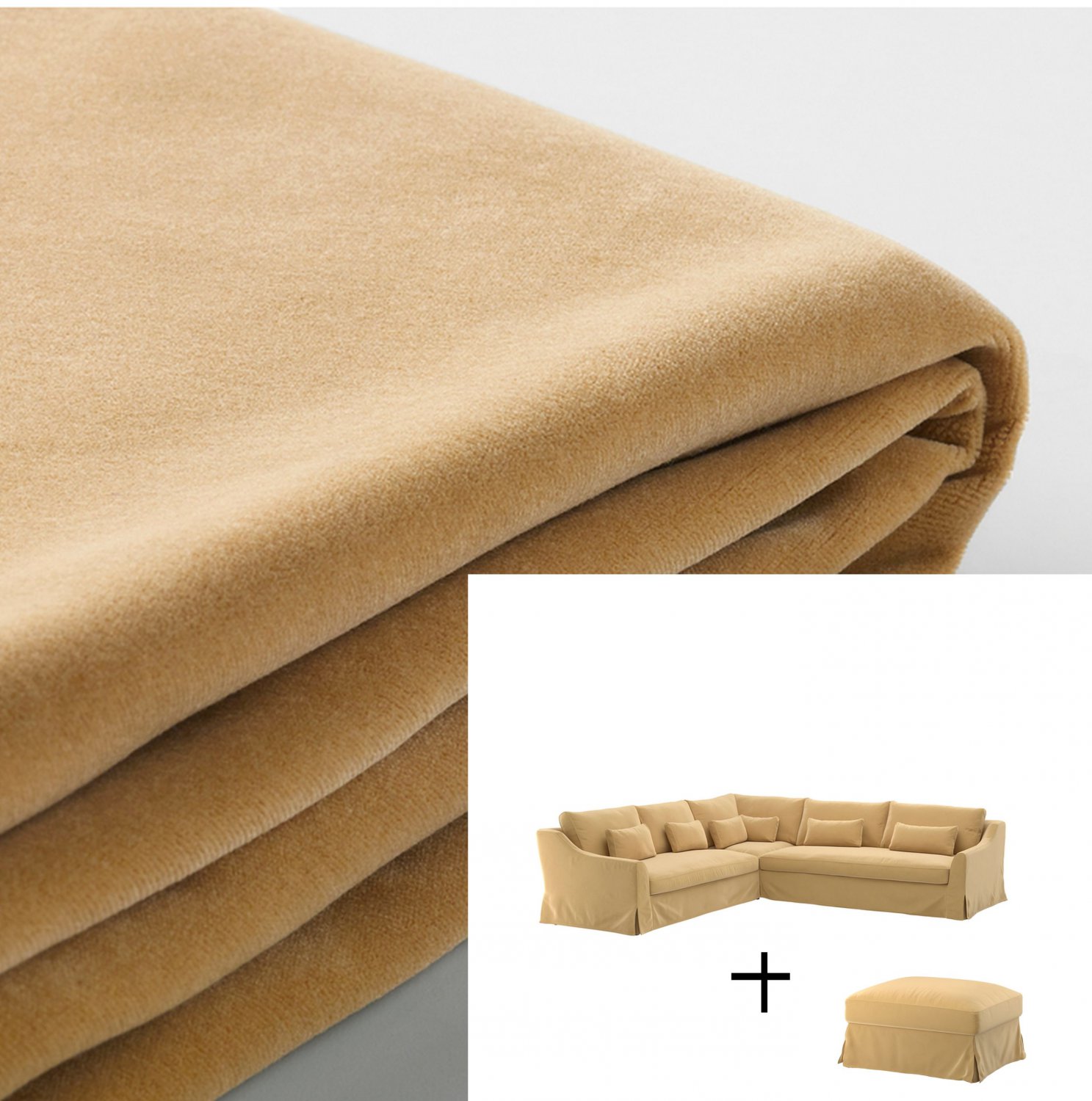 IKEA Farlov 5 Seat Right Sectional Sofa w Foot SLIPCOVER corner w