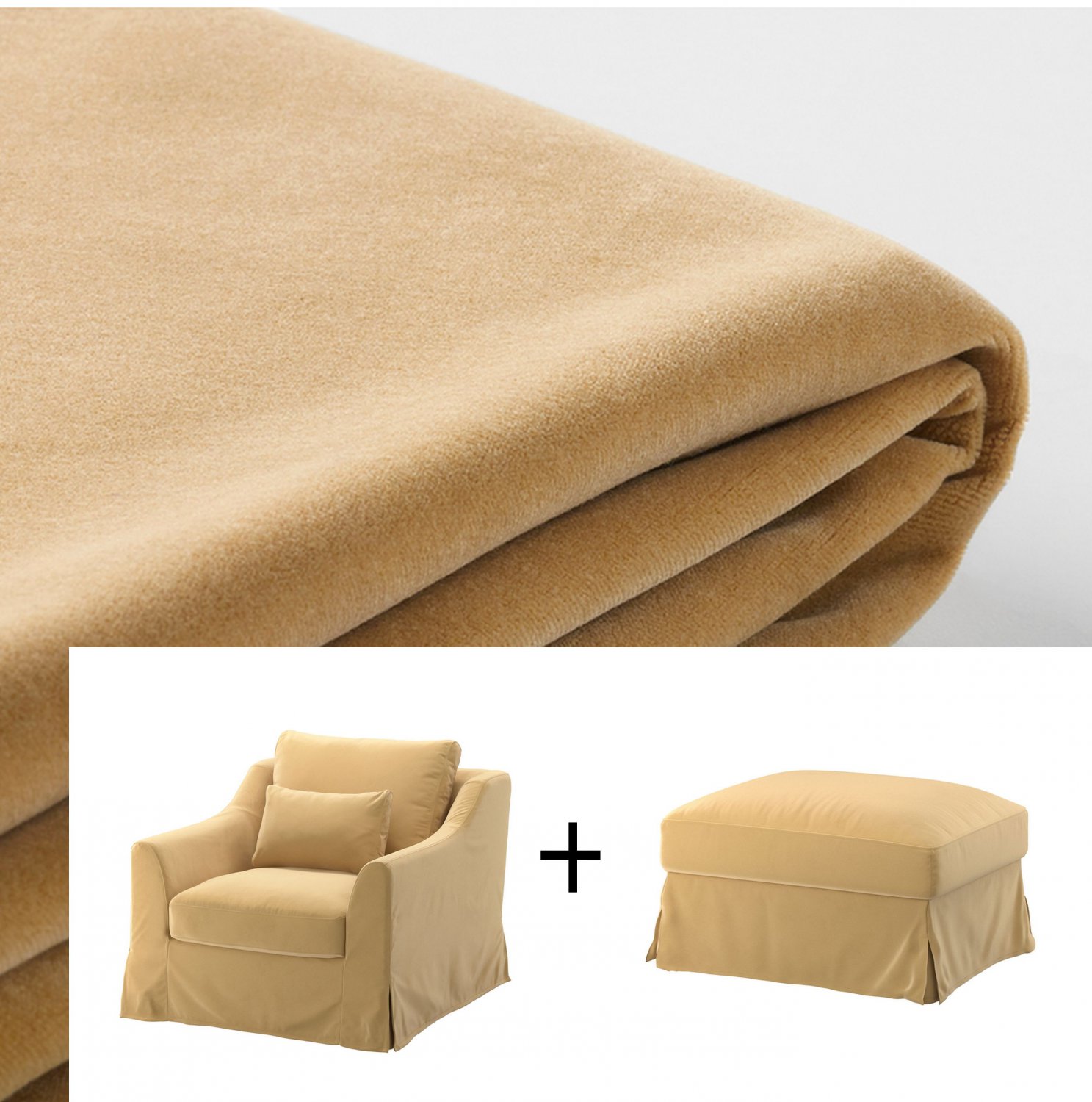 IKEA Farlov Armchair w Footstool SLIPCOVERS chair w ottoman Cover