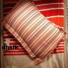 IKEA Ethel ORANGE RED Queen Full Duvet Cover and Pillowcases set Bold Beach Cabana STRIPE