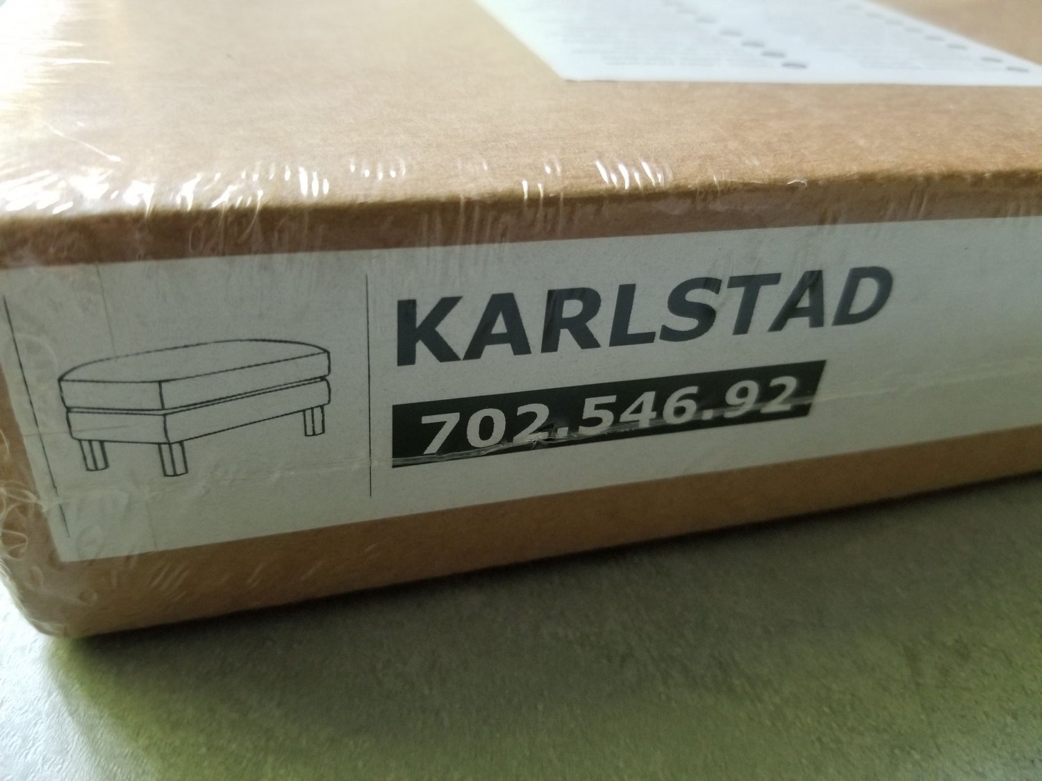 IKEA Karlstad Footstool Ottoman SLIPCOVER Cover HUSIE ORANGE Retro Print