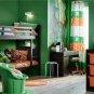 IKEA Entire BOLT of ONSKEDROM Fabric Material City Children Trees 27Yd ÖNSKEDRÖM Orange Green