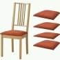 IKEA Borje Dining Chair SLIPCOVERS Covers SET of 4 Isunda Orange BÃ�RJE Linen Blend New