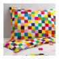 IKEA Flyga TWIN Duvet COVER Pillowcase Set Multicolor Pixel Square Modern Art Geeks