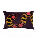 IKEA Karismatisk CUSHION COVER Pillow Sham PURPLE Gold Snake Pattern 16" x 26" ZANDRA RHODES Lumbar