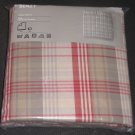 IKEA Benzy KING Duvet COVER Pillowcases Set RED Beige PLAID Yarn Dyed SOFT Farmhouse Cottage Rustic