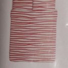 IKEA Springkorn Queen Full DUVET COVER and Pillowcases Set Wavy Striped RED White