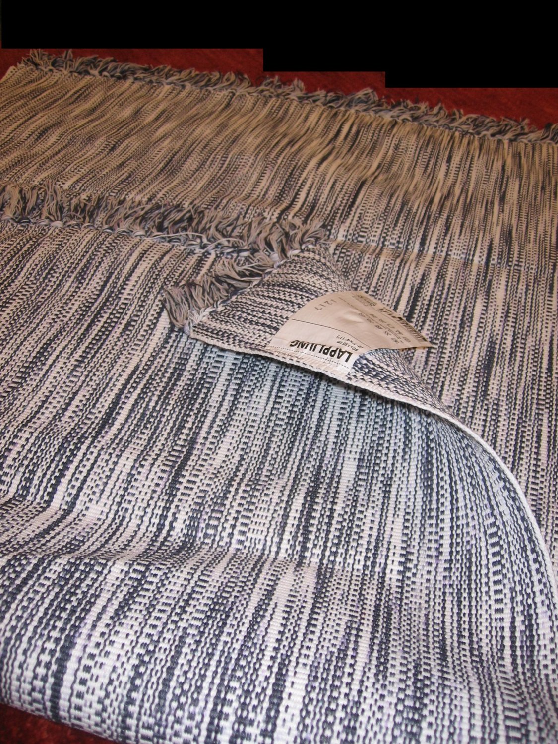 IKEA Lappljung BLACK WHITE Area Throw RUG MAT Flatwoven Reversible