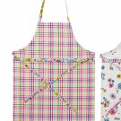 IKEA Sommartider Chef's Baker's BIB APRON Pink PLAID Floral Cheerful