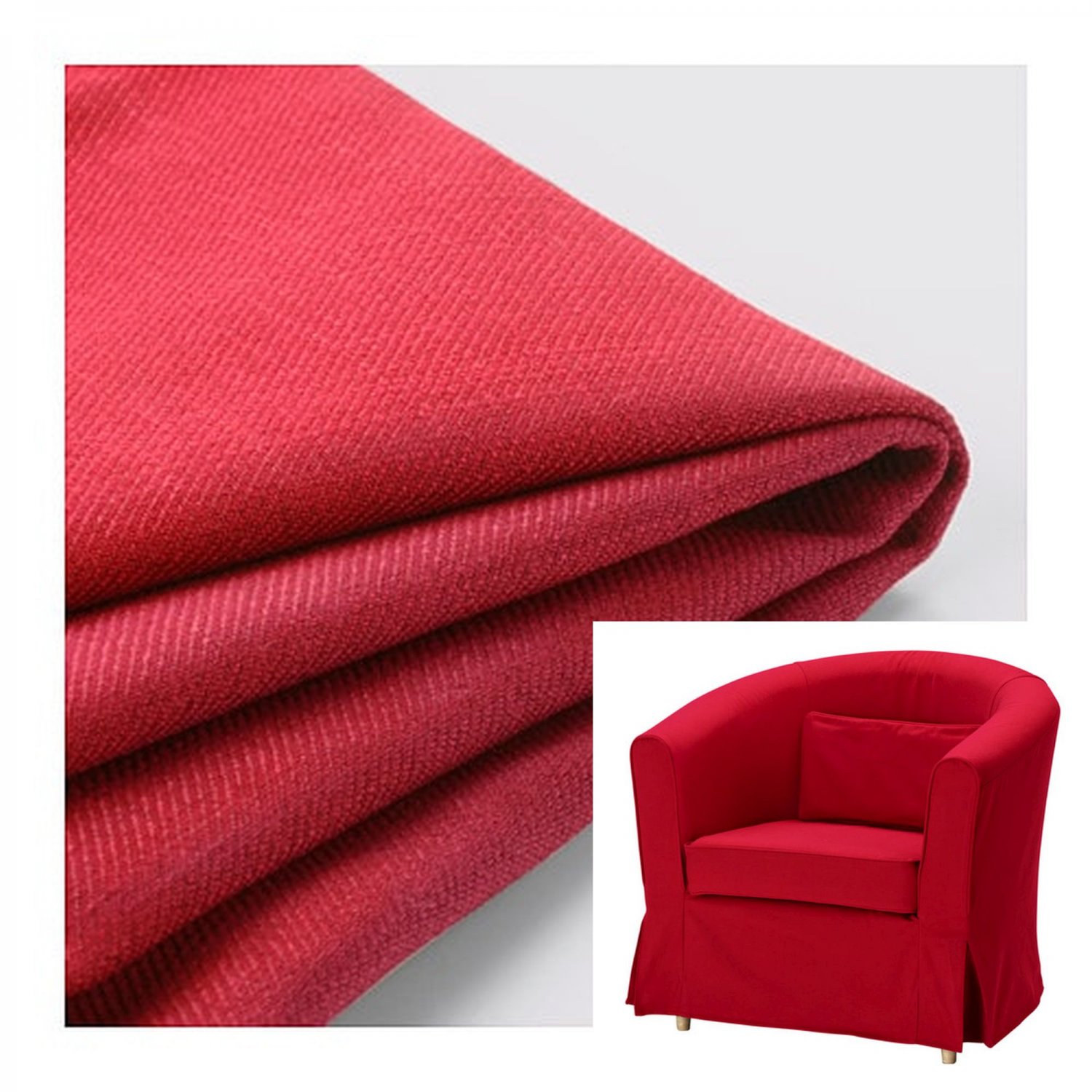 IKEA Ektorp TULLSTA Armchair SLIPCOVER Chair Cover NORDVALLA RED Bezug