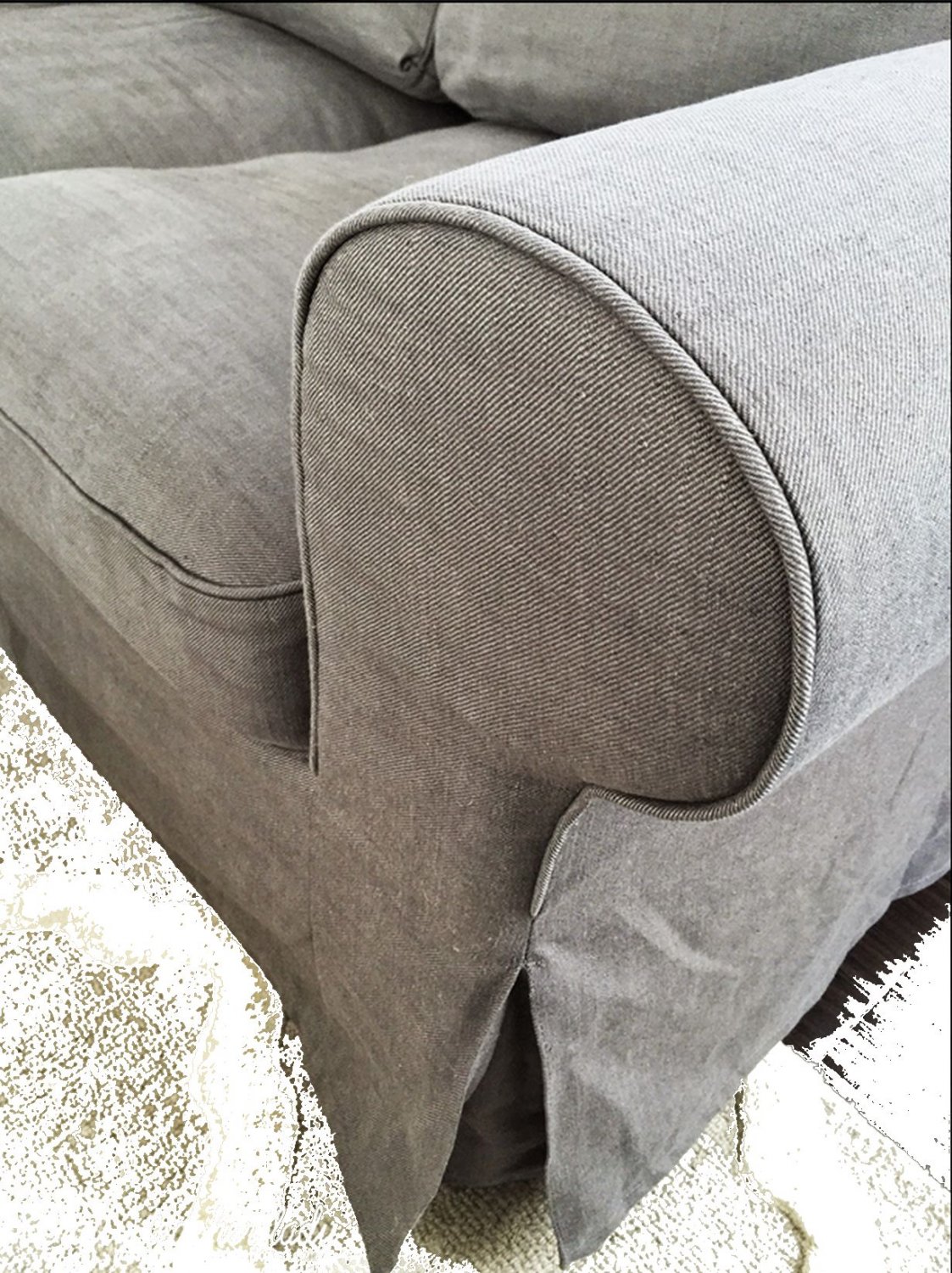 IKEA Ektorp 3 Seat Sofa COVER Slipcover NORDVALLA GRAY Grey