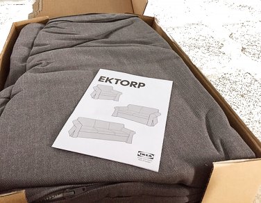 IKEA Ektorp 3 Seat Sofa COVER Slipcover NORDVALLA GRAY Grey