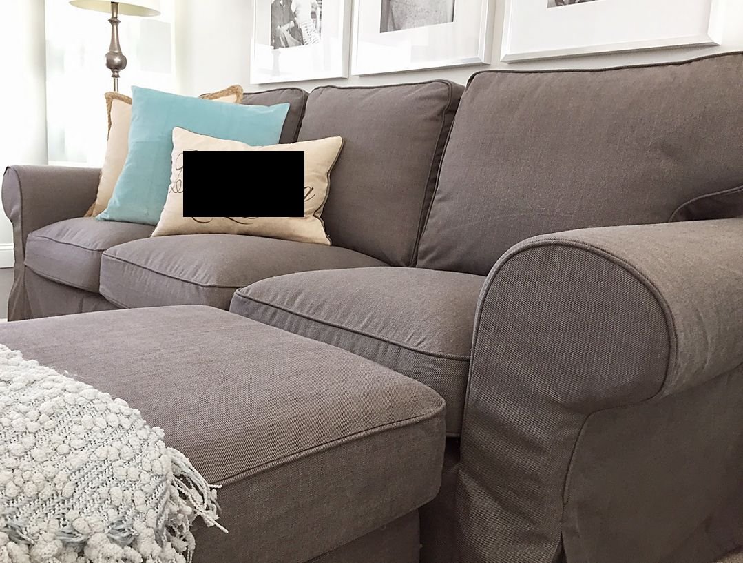 IKEA Ektorp 3 Seat Sofa COVER Slipcover NORDVALLA GRAY Grey