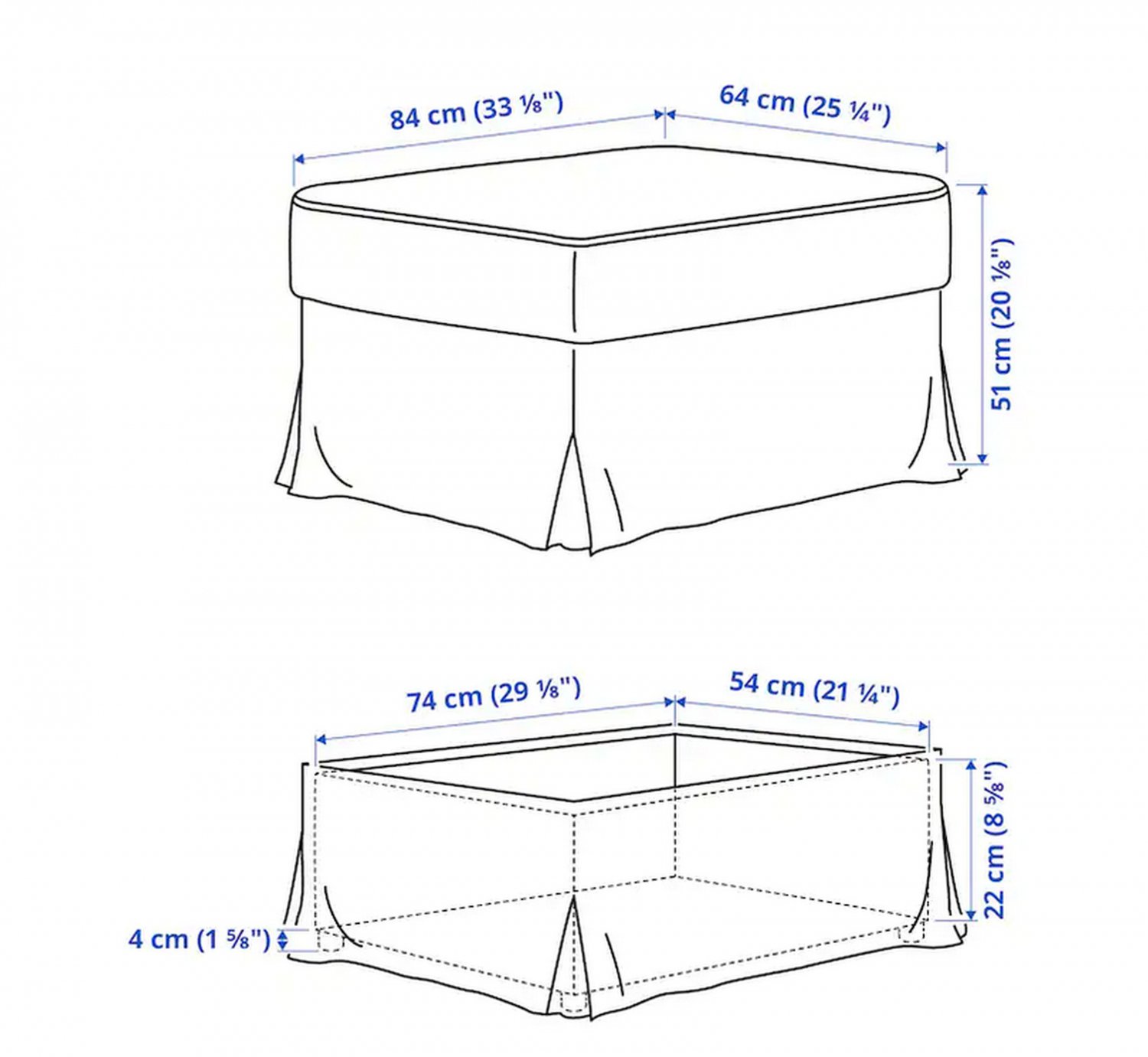 IKEA Farlov Armchair w Footstool SLIPCOVER Ottoman Chair Cover Djuparp